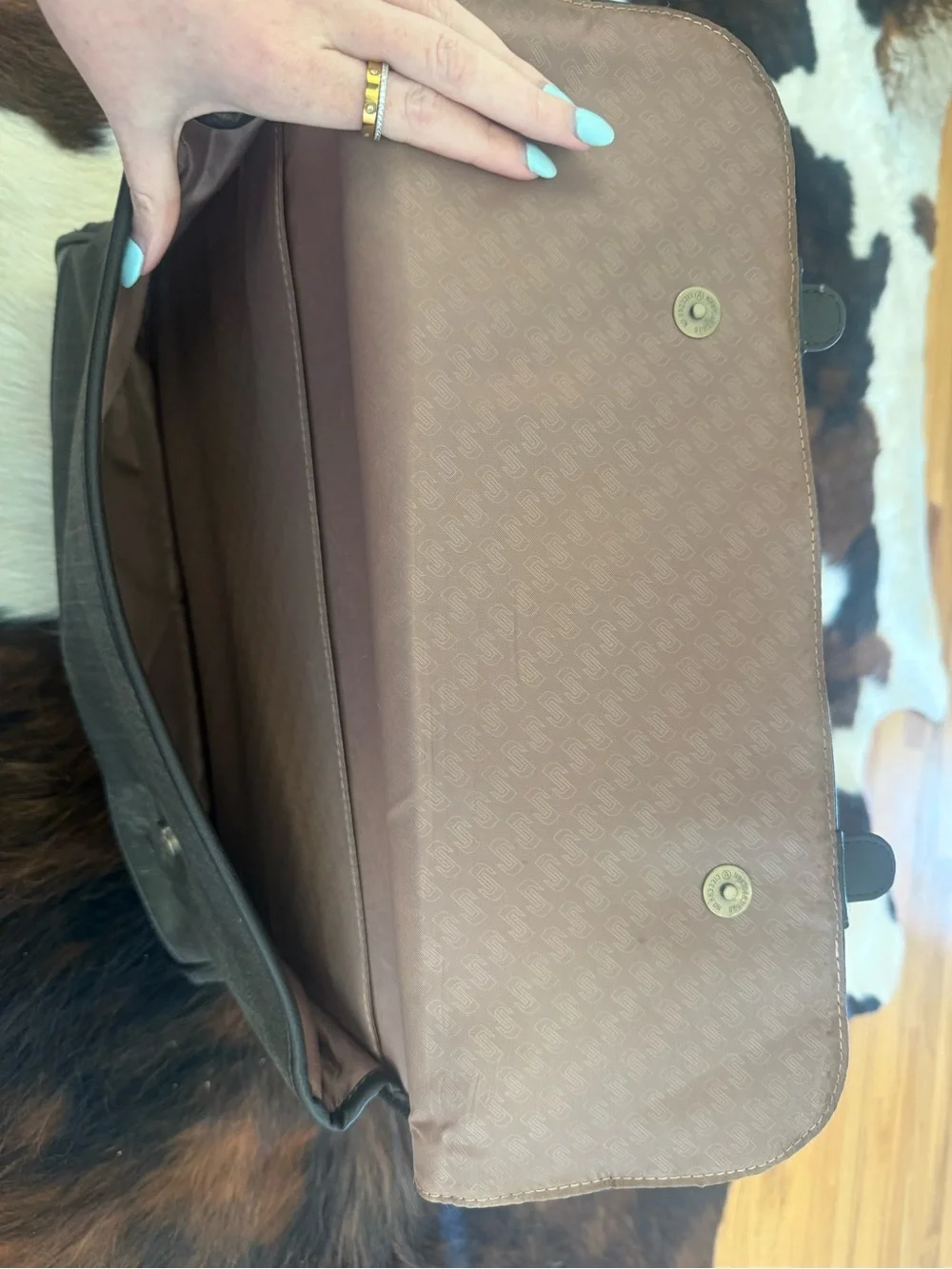 solo Brown Leather Messenger Bag with Adjustable Strap